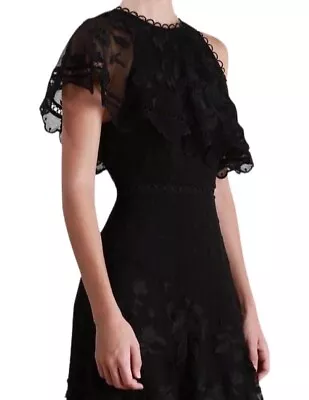 Zimmermann Mercer Bird Floating Dress In Black Size 1 • $250