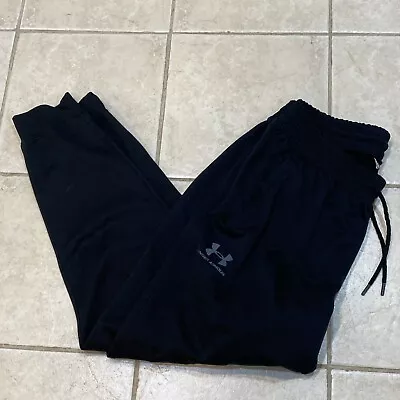 Under Armour Cold Gear Men's Sweatpants XL Black Jogger Loose Fit Tapered Leg T1 • $22.39