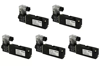 5x 12V DC Solenoid Air Pneumatic Control Valve 5 Port 4 Way 2 Position 1/8  NPT • $82.60