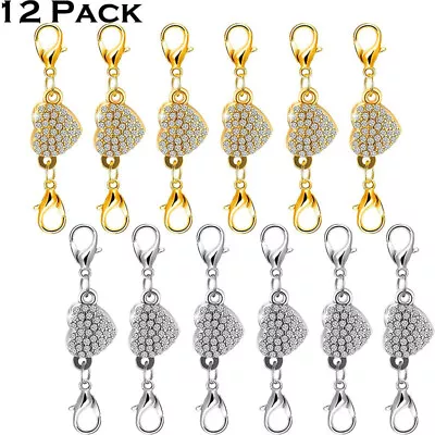 Pack Of 12 Gold And Silver Color Magnetic Lobster Clasps For Jewelry. Strong Mag • $7.99