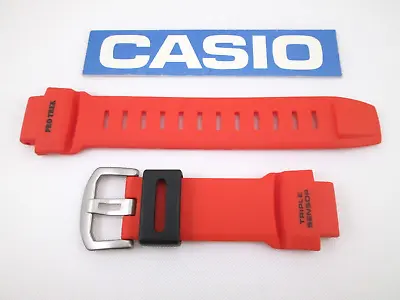 Genuine Casio Pro Trek Triple Sensor PRW-3500Y Orange Resin Watch Band Strap • $84.70