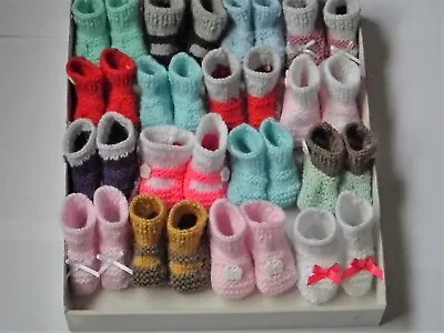 £3.10 • Buy Baby Boy/girl Hand Knitted Booties