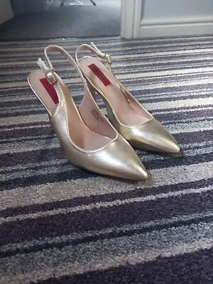 Gold Sling Backs Shoe • £2