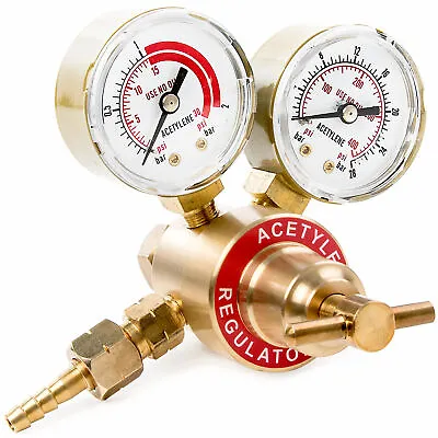 Solid Brass Replacement Acetylene Regulator Gauge 0-400 PSI For Victor Style Kit • $27.99