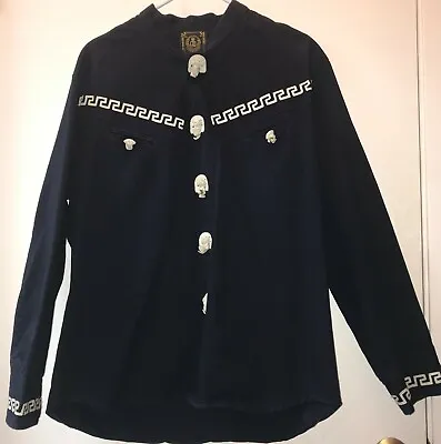 Espuela De Oro Mexican Western Shirt  W/ Leather Stitching Mens Sz. XXL • $65
