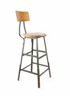 Pollard Brothers Mfg Industrial Stool High Chair Wooden Mid Century Vintage • $160