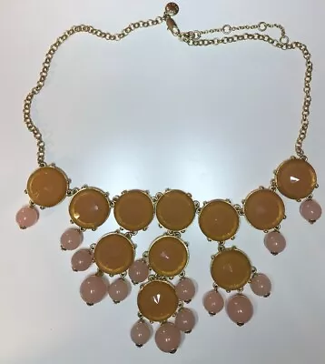 J. Crew Peach And Pink Bauble Dangle Bid Statement Necklace • $27.99