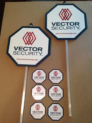 2 REFLECTIVE VECTOR Security Staked Yard Signs + 6 Door/Window Deals • $43.99