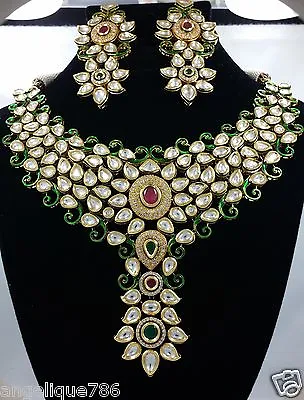 Bollywood Jodha Akbar Bridal Kundan Necklace/Earring Absolutely Beautiful WOW! • $329.99