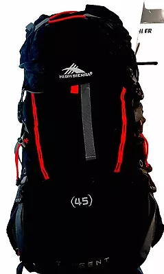 High Sierra Tangent 45 Top-Loading Frame Pack Ergo Black Red And Gray • $29.99