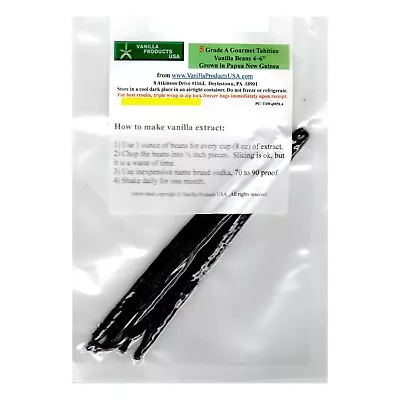 5 Tahitian Prime Gourmet Grade A Vanilla Beans Grown In Papua New Guinea PNG • $18.99