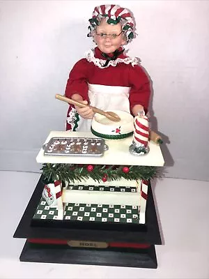 Vintage ‘94 MRS SANTA CLAUS Baking Cookies Music Box With Light W/Original Box • $20