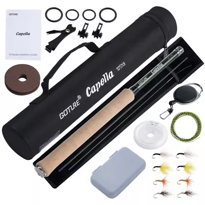 3.6M Tenkara Fly Fishing Rod Combo Carbon Fiber Telescopic Fly Rod Lure Full Kit • $46.98