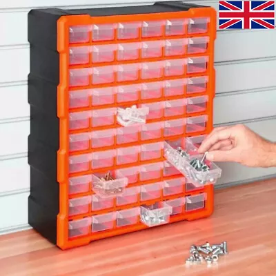 60 Multi Drawer Parts Storage Cabinets Unit Organiser Home Garage Tool Box • £19.89