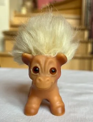 £67.94 • Buy DAM Things Troll Horse EST 1964 With Amber Eyes, Pink Cheeks, Fluffy White Hair