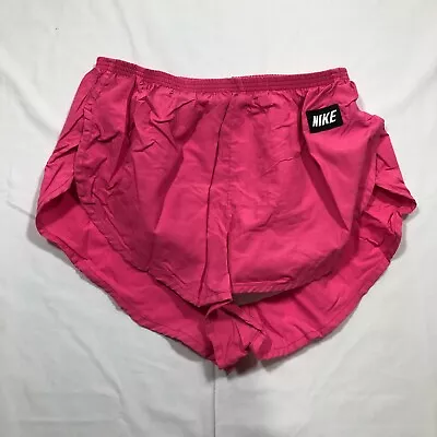 Vintage Nike Running Shorts Womens M Shiny Pink Mid Thigh Lightweight Polyester • $136.51