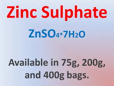 Zinc Sulfate - ZnSo4 - High-Grade Fine Powder • £4.11