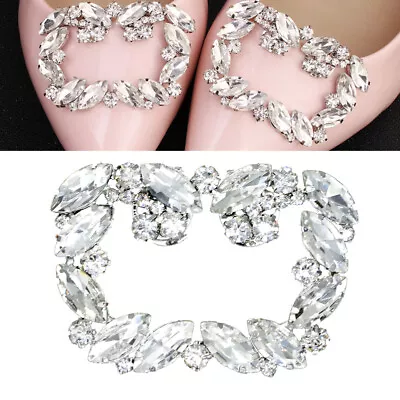 Decorative Shoe Clips Rhinestones Shoe Charms Crystal Shoe Buckle Rhinestone • $9.18