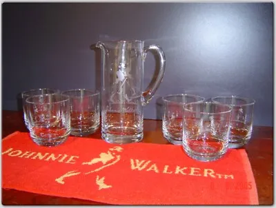 $59.95 • Buy Johnnie Walker Scotch Whisky Glass Tumbler + Water Jug Set +bonus Swizzle Sticks