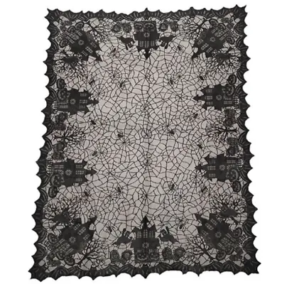 $10.77 • Buy Black Spider Web Lace Ghost Skull Pumpkin Tablecloth Beautiful Table Cloth 