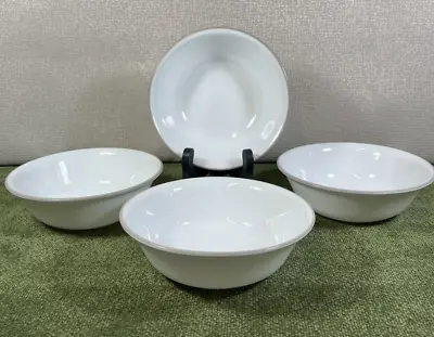 Corelle SAND SKETCH Set Of 4 Soup/Cereal Bowls White Taupe Rim 6-1/4  • $9.99