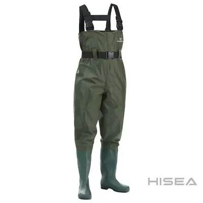 Fishingsir Green 2-Ply Nylon PVC Waterproof Fishing Chest Waders (US Sz 6M / 8W) • $45.99