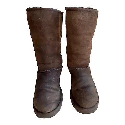 UGG Australia  Classic Tall Boots 5815 Pull On Sheepskin Wmns 7 Chocolate • $17.99