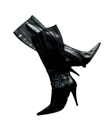 Giuseppe Zanotti  Vicini Knee Hi ￼PATENT Black BOOTS 37.5 $1800 • $169