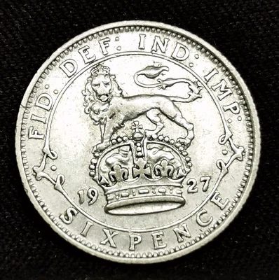 £0.99 • Buy George V 1927 Sixpence High Grade Silver.500 Coin
