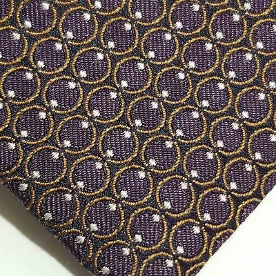 Canali Silk Tie Made In Italy Geometric Purple Black Orange White • $42