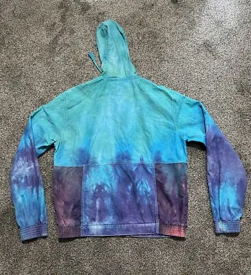 Vintage 90s Pacific Coast Highway Hoodie Jacket Size L Tye Dye Surf Skate • $27.99