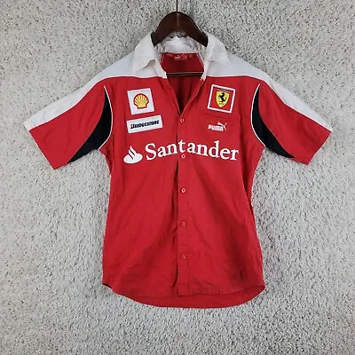 Puma Ferrari Santander F1 Formula 1 Shirt Men's Small Button-Down Team Crew S/S • $29.38