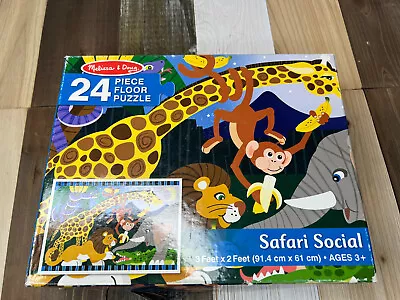 Melissa & Doug Safari Social 24 Piece Floor Puzzle 3 X 2 Feet Ages 3 + Animals • $3