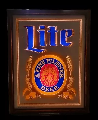 Vintage Miller Lite Light Up Advertising Display Sign 1982 Miller Brewing Co. • $98.88