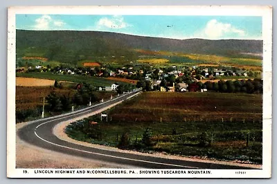 McConnellsburg PA Pennsylvania Postcard Lincoln Highway Tuscarora Mountains • $3.95