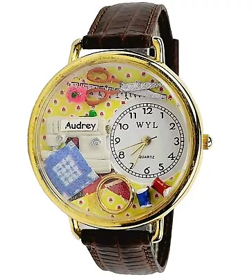 Vintage WYL Watch Over-sized Sewing Quilting Novelty Watch Overall 9 1/4  Works • $9.95