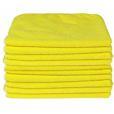 New Yellow Car Cleaning Detailing Microfiber Soft Polish Cloths Towels Lint Free • £6.95