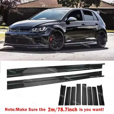 78.7  Gloss Black Side Skirts Rocker Panel Lip For VW Golf MK6 MK7 GTI Jetta UP • $49.95