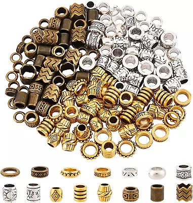 150 Pcs 15 Styles African Hair Beads Beard Beads Big Hair Beads Tibetan Style A • $22.86