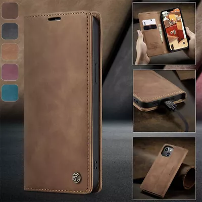 $11.95 • Buy Leather Wallet Card Case IPhone 14 Plus 13 12 11 Pro Max SE 8 7+6 XR Flip Cover