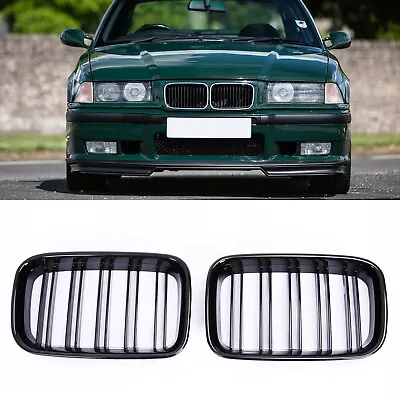 Front Gloss Black Kidney Grille For BMW E36 3-Series 1992-1997 318i 325i • $26.98