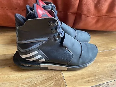 Y-3 Hayex High Black Adidas Sneaker Boots Adiprene Sole Leather  UK 7D - EU 40 • $71