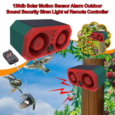 Solar Motion Sensor Alarm Emits Loud Dog Barking & Gunshot Sounds Up To 130db • $35.87