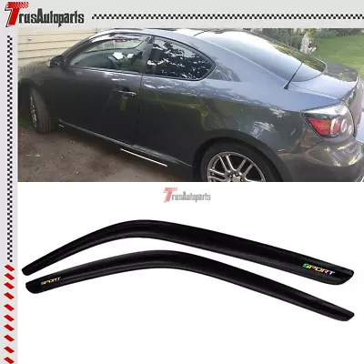 For 05-10 Scion TC Window Visors Smoke Rain Guard Shade 2PCS Vent W/ Laser SPORT • $49.99