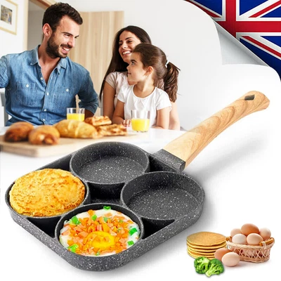 £13.89 • Buy Pre Seasoned Cast Iron Skillet Frying Pan Oven Safe Grill Cookware 4Hole Burger