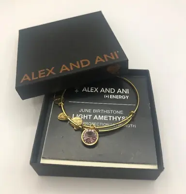 $27.50 • Buy Alex & Ani Faith Protection Strength Amethyst Birthstone Bracelet Preloved