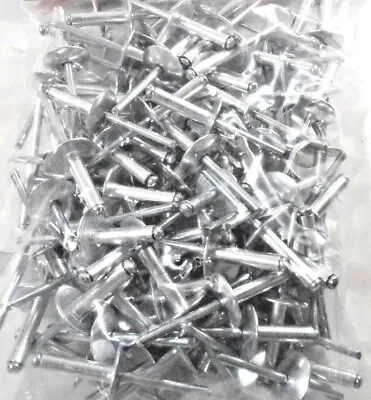 100 Large Flange 1/8  X 5/8  Aluminum Big Head Pop Rivets Steel Mandrel #27545 • $10.99