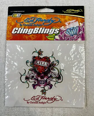 Ed Hardy Christian Audigier Love Kills Slowly Cling Blings Auto Expressions NEW • $8.50