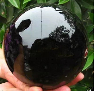 Natural Black Obsidian Sphere Large Crystal Ball Healing 40MM--110MM + STAND • £2.15