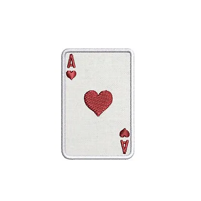 Ace Of Hearts Playing Card Patch Embroidered Iron-On Vegas Poker Blackjack • $6.87